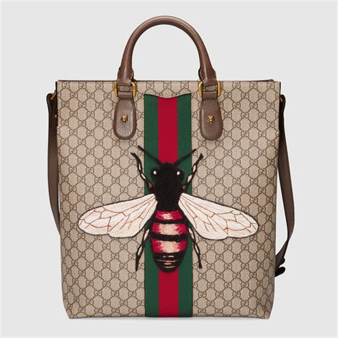 gucci small bee tote|Gucci bag with bee clasp.